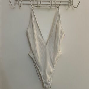 Elegant White Women's One Piece Swimsuit